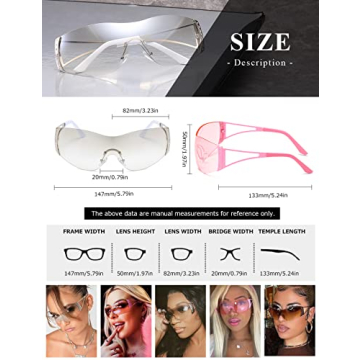 Stylish KIMORN Wrap Around Y2K Sunglasses for Men & Women