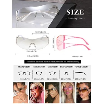 Stylish KIMORN Wrap Around Y2K Sunglasses for Men & Women