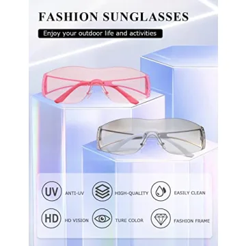Stylish KIMORN Wrap Around Y2K Sunglasses for Men & Women
