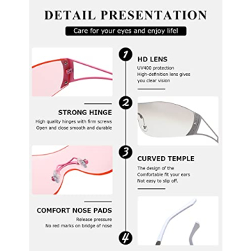 Stylish KIMORN Wrap Around Y2K Sunglasses for Men & Women