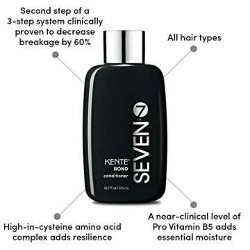 SEVEN Haircare KENTE BOND Conditioner for Split Ends + Damaged Hair, Sulfate Free, Cruelty Free with Amino Acid Complex, Guar Gum & Pro Vitamin B5 for Men & Women, Made in USA, 10 oz