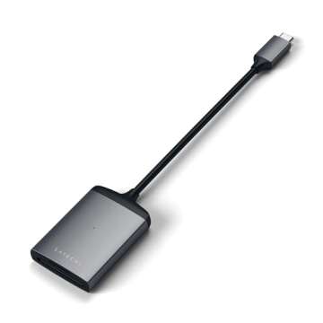 Satechi Type-C Aluminum UHS-II Micro/SD Card Reader Adapter - for M2/ M1 MacBook Pro/Air, M2/ M1 iPad Pro/Air, M2 Mac Mini, iMac M1 (Space Gray)