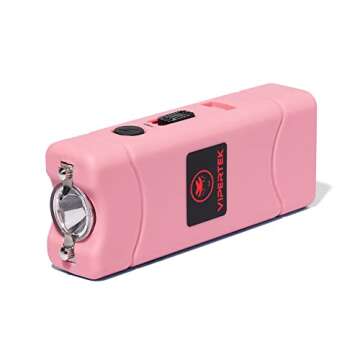 VIPERTEK VTS-881 Micro Stun Gun with LED Flashlight, Pink