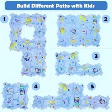 Floor Puzzles for Kids, Puzzle Track Car Play Set, Educational Montessori Toys for 1-3 Year Old Boys, Year Old Boy Birthday Gift(Universe)