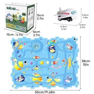Floor Puzzles for Kids, Puzzle Track Car Play Set, Educational Montessori Toys for 1-3 Year Old Boys, Year Old Boy Birthday Gift(Universe)