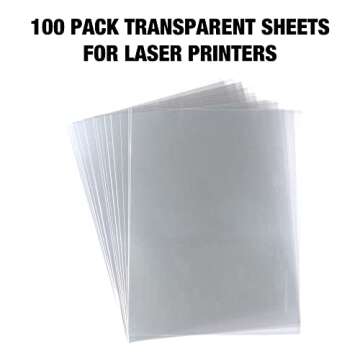 Samsill 100 Pack Transparent Printer Sheets for Laser