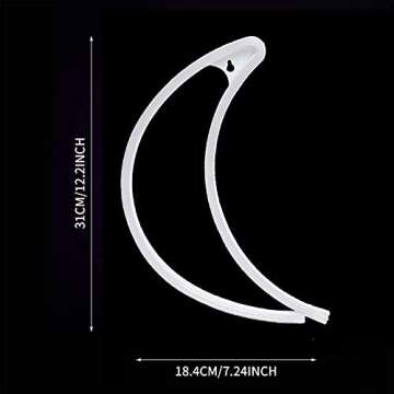 Momkids Moon Neon Signs Cute Led Neon Lights for Bedroom Decor Battery or USB Powered Wall Art Led Signs for Home Kids Room Bar Birthday Gifts Party Decorative Lights（Warm White）