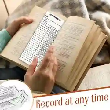 100 Pcs Reading List Bookmark Tracker 3 x 8 Personal Library Card Bookmark Book Tracker Reading Page...