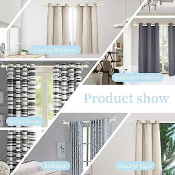 TANGWIN Antique White Curtain Rods for Windows 48 to 84 Inch(4-7ft),1 Inch Adjustable Curtain Rod,Heavy Duty Curtain Rods,Decorative Swan Finials Drapery Rods,Window Curtain Rod 36-88",Ivory White