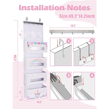WERNNSAI Unicorn Over Door Organizer - Perfect for Kids Storage