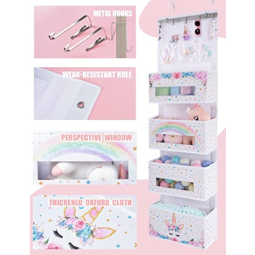 WERNNSAI Unicorn Over Door Organizer - Perfect for Kids Storage
