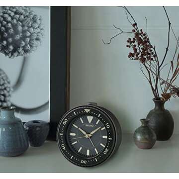 Seiko Mai Heritage Alarm Clock, Classic Black
