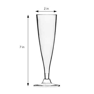 DecorRack 24 Pieces BPA Free Plastic Champagne Glasses