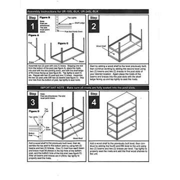 Edsal 48"W x 24"D x 72"H 5-Shelf Steel Shelving, Black