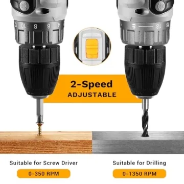 20V DEKO PRO Cordless Drill Set with Battery