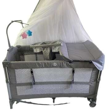 venowu Baby Bassinet Bedside Sleeper,Bedside Crib with 360° Swivel Wheels Bassinet for Baby with St...