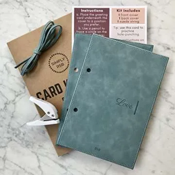 SIMPLY RSB Greeting Card Organizer Kit, Premium Vegan Leather, Transform Your Greeting Cards into a Forever Greeting Card Binder/Book/ Holder and Greeting Card Keeper