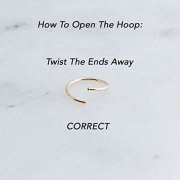 Gold Silver Hoop Earrings Cartilage Nose Septum Ear Helix Tragus Piercing Jewelry for Women Hypoallergenic Thin Tiny Hoops (6mm 22 Gauge | 1 Pair, 14K Gold Filled)