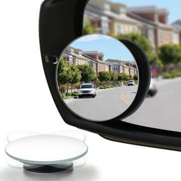 LivTee 2" Round HD Blind Spot Mirrors - Pack of 2 for Cars SUVs Trucks