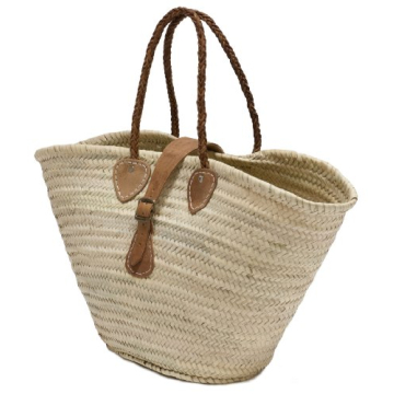 Moroccan Straw Market Bag w/Braided Handles & Buckle, 24"Lx7"Wx13"H - Marseille