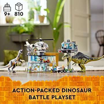 LEGO Jurassic World Giganotosaurus & Therizinosaurus Attack 76949 - Dinosaur Toy Set with Minifigure...