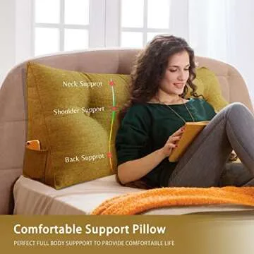 VERCART Triangular Headboard Wedge Reading Pillow for Ultimate Comfort and Support