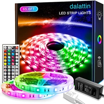 dalattin 65.6ft RGB 5050 Led Lights for Bedroom Color Changing Led Strip Lights with 44 Keys Remote,...