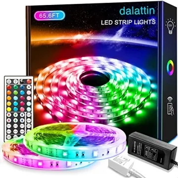 dalattin 65.6ft RGB 5050 Led Lights for Bedroom Color Changing Led Strip Lights with 44 Keys Remote,...