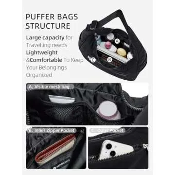 WESTBRONCO Stylish Small Puffer Shoulder Bag for Women