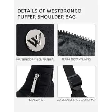 WESTBRONCO Stylish Small Puffer Shoulder Bag for Women