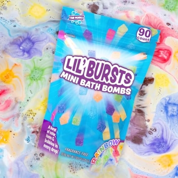 Tub Works® Lil' Bursts™ Mini Bath Bombs for Kids | Non-Toxic & Colorful | 90 Count Fun for Bath T...