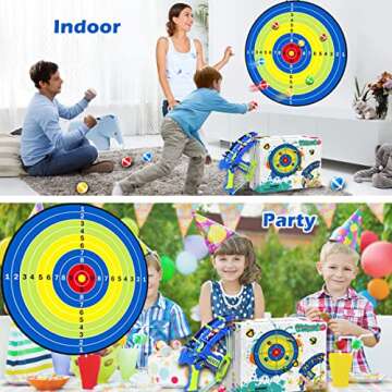 Outdoor Games Toys for 3 4 5 6 7 8 9 10 11 12 Year Old Boys Girls,29" Large Dart Board 20 Sticky Balls Bow and Arrow for Kids Indoor Party Outside Sports Fun Family Game Boy Girl Toy Gifts for Age 3+