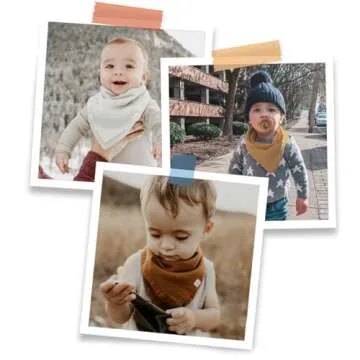 Kishu Baby Indi - Premium GOTS Certified Organic Bandana Scarf Bib, Dual Layer, 4-Way Reversible Muslin Baby Bandana Bibs for Boys or Girls