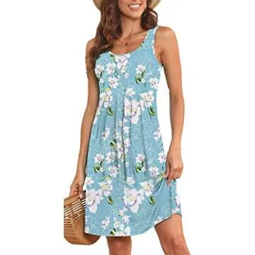 Akihoo Women Casual Summer Tank Sundress in Floral