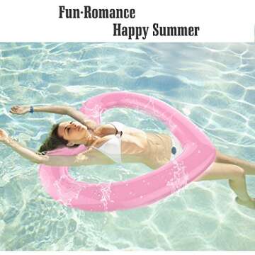 MoKo Inflatable Pool Floats for Adults, Clearance Bachelorette Party Decorations Heart Shaped Swim R...