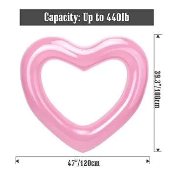 MoKo Heart Shaped Inflatable Pool Float for Adults