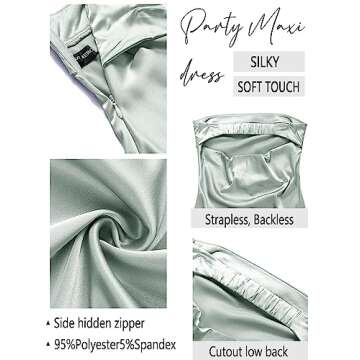 Strapless Satin Tube Bodycon Dress for Elegant Occasions