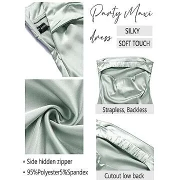 Strapless Satin Tube Bodycon Dress for Elegant Occasions