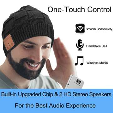 Bluetooth Beanie Hat Headphones Unique Tech Gifts Stocking Stuffer