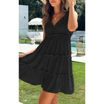 ZESICA Women's Summer Mini Dress for Stylish Comfort