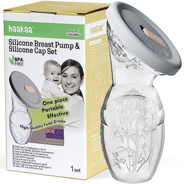 Haakaa Silicone Breast Pump with Lid for Easy Milk Collection