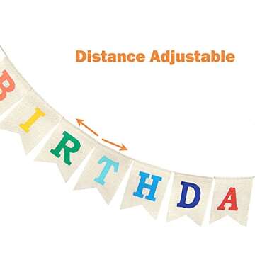 Colorful Happy Birthday Burlap Banner, Assembled Durable Happy Birthday Sign Birthday Party Decorations for Women Girl
