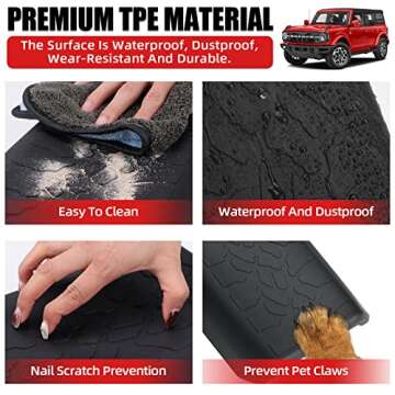 LINKCRO Center Console Armrest Cover for Ford Bronco 2021-2024，TPE & Waterproof Armrest Pad Cover Prevent Pets Scratches Pad Interior Arm Rest Covering