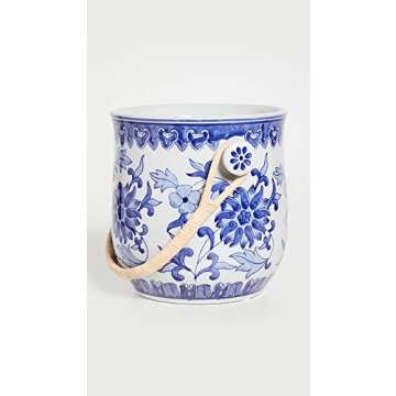 Two's Company Inc Canton Collection Wine Bucket, White, One Size