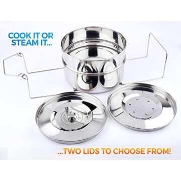 Stackable Steamer Insert Pans - 6 Qt Pressure Cooker Accessories - Instant Pot Steamer Basket - Instant Pot Insert Pans, Pot in Pot for Instant Pot with Sling - Stackable Pans - Instapot Accessories