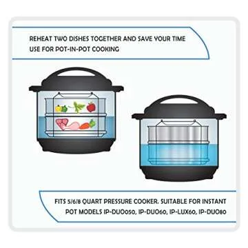 Stackable Steamer Insert Pans - 6 Qt Pressure Cooker Accessories - Instant Pot Steamer Basket - Instant Pot Insert Pans, Pot in Pot for Instant Pot with Sling - Stackable Pans - Instapot Accessories