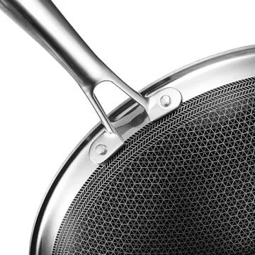 HexClad Hybrid Nonstick 12-Inch Wok, Stay-Cool Handle, Dishwasher and Oven Safe, Compatible with All Cooktops, Induction Ready