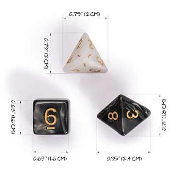 Yellow Mountain Imports 42 Polyhedral Dice, 6 Colors with Complete Set of D4, D6, D8, D10, D12, D20, and D% for Role Playing Games (RPG), DND, MTG, and Other Dice Games