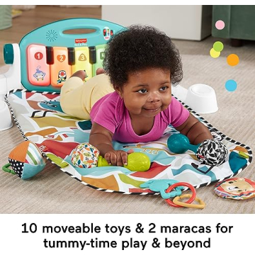 Fisher-Price Kick Play Piano Gym Blue Playmat Musical Toy