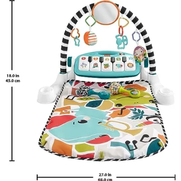 Fisher-Price Kick Play Piano Gym Blue Playmat Musical Toy